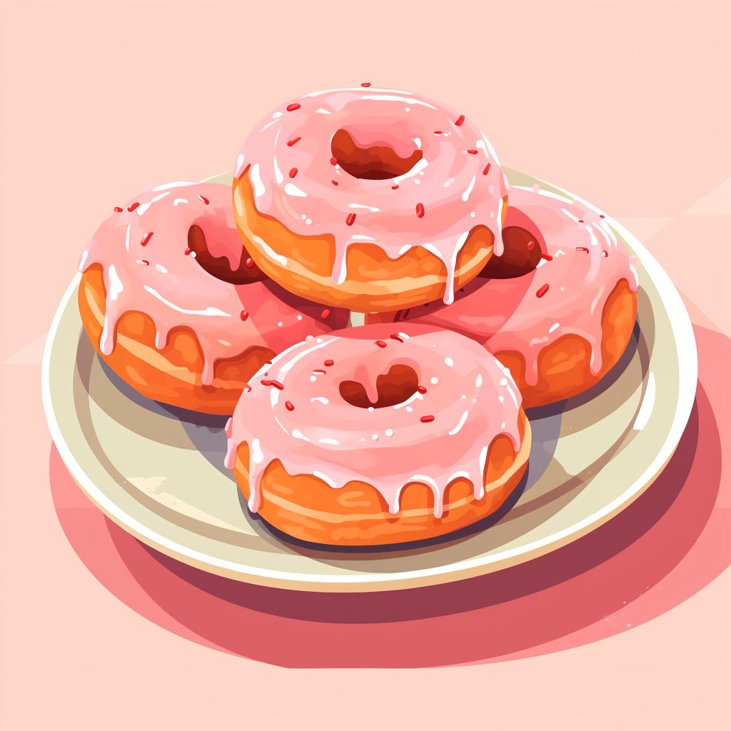 Glazed gluten-free donuts served on a plate