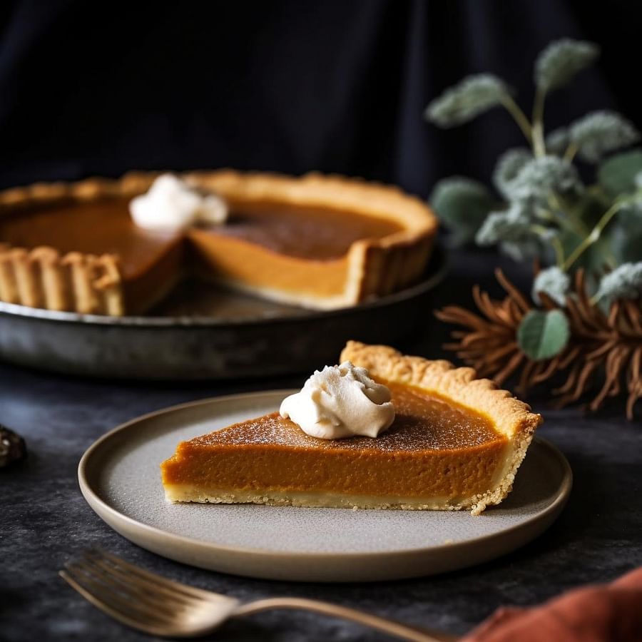 Gluten-free pumpkin pie with a golden crust