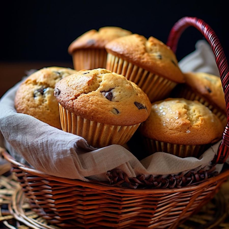 Gluten-free muffins in a basket