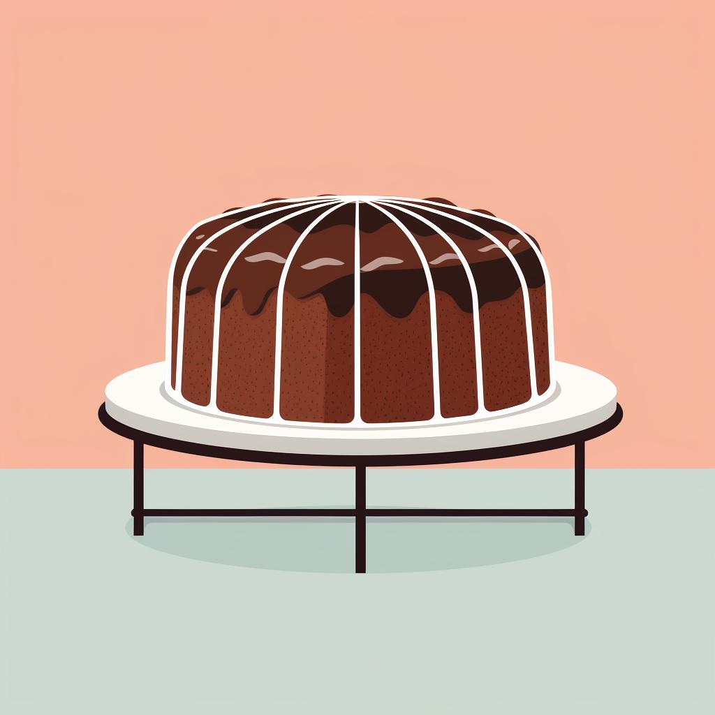 A baked gluten-free chocolate cake cooling on a wire rack.